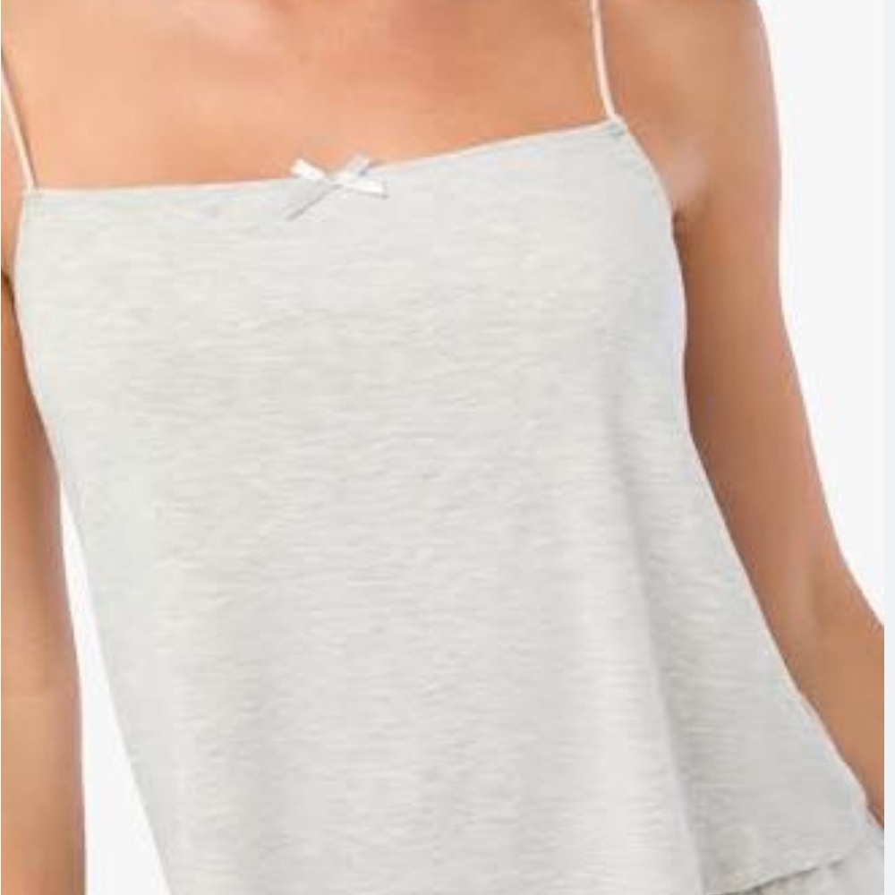WEWOREWHAT. Square Neck Tank  In Heather Grey. Sz: S. Modal Jersey.